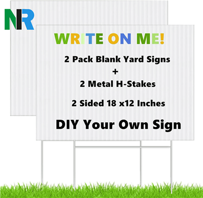 Didmeninės lentos ženklo pasirinktinis dizainas lauko „Coreflute“ gofruoto ženklo kiemo ženklas su H STAKE